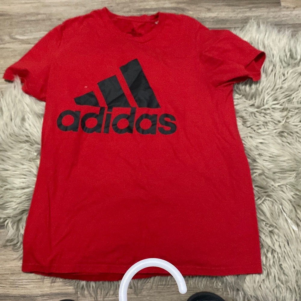 Red adidas shirt